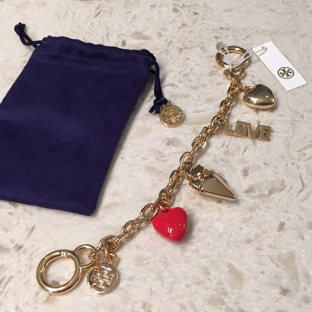 Tory Burch Heart Chain Bracelet or  Key Fob - Picture 5 of 8
